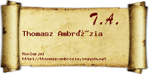 Thomasz Ambrózia névjegykártya